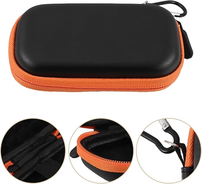 Portable Hard Drive Case Hard Shell Protective Storage Box for SSD External Drives with Cable Organizer Shock-Resistant Carrying Bag Compatible Digital Devices Sleek Orange Design