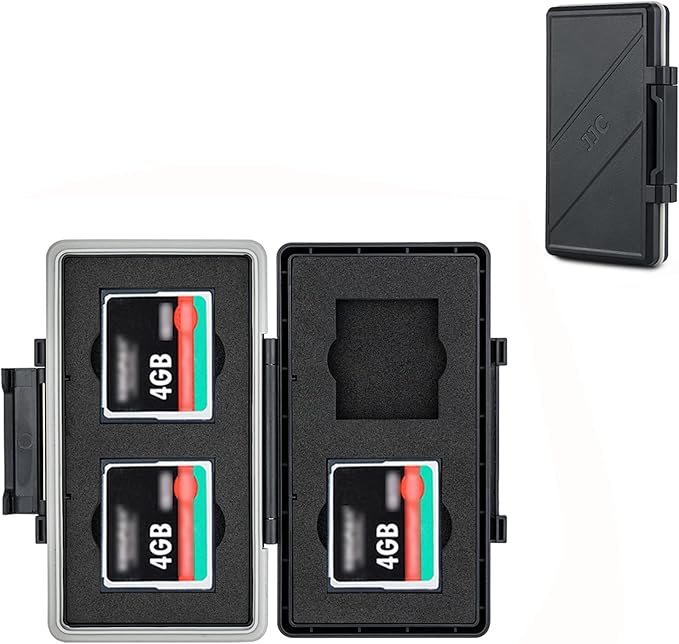 4 Slots CF Card Holder, Water-Resistance Anti-Shock Compact Flash Card Case Storage for Canon 400D 350D 50D 40D 30D 7D Mark II 7D 5DS R 5D Mark IV III II 1D Mark II Nikon D810 D800