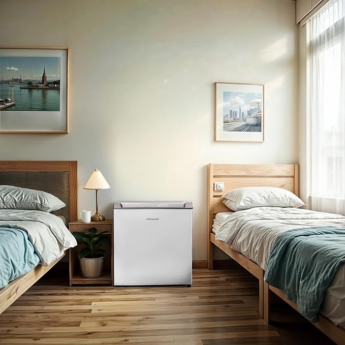Frigidaire 1.6 cu ft Compact Mini Fridge, Perfect for Home or Office, Contemporary Series, White, 1.6 cu ft