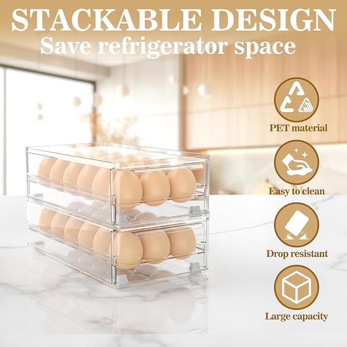 Acrylic Egg Box Transparent 18 and 36 Pack Storage for Refrigerator Kitchen Storage Size: 13.3 * 4.7 * 3.9 inches (2 pack)