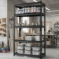 Standing Shelf Units Heavy Duty Storage Rack Industrial Wire Mesh Shelving Double Layer Support Floor Mount Black Steel 60" H x 28" W x 12.1" D 5-Tier 2000LBS