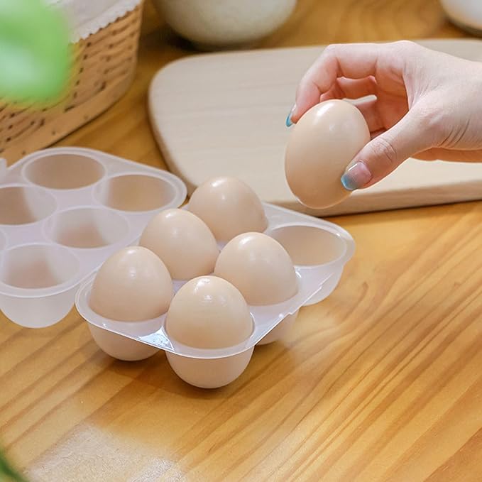 6 Grid Egg Holder Container Portable Carrier Box Hard Shell Storage Case With Lid For Camping Picnic And Travel Kitchen Organization