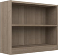 Bush Furniture Universal Small 2 Shelf Bookcase in Ash Gray, Low Storage and Display Bookshelf for Home Office or Living Room Organization