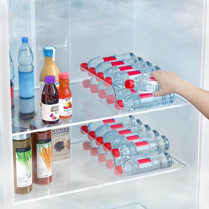 Water Bottle Soda Drink for Fridge,Refrigerator Pantry Clear Box Organizer Storge (4 PACK)