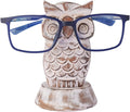 Stocking Stuffers Wooden Owl Glasses Holder Night Stand Reading Eyeglass Retainer White Elephant Gifts for Adults Women Men Him Her Mom Dad Car Christmas Gifts