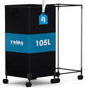 Laundry Basket with Wheels 105L, Large Rolling Laundry Hamper with Removable Bag, Metal Frame Collapsible Dirty Clothes Bin, Cloth Organizer Hampers Pull Handle for Bathroom, Dorm, Bedroom Black
