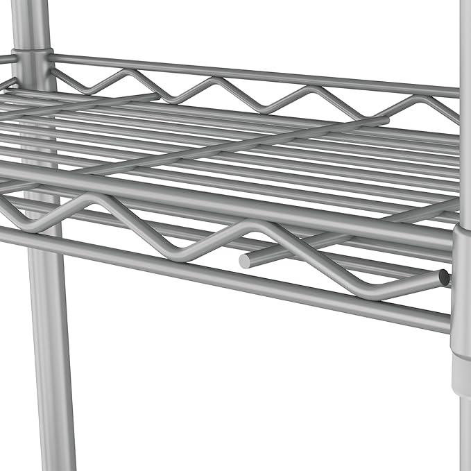 HOMEFORT 5-Tier Wire Shelving 5 Shelves Unit Metal Storage Rack Durable Organizer Perfect for Pantry Closet Kitchen Laundry Organization in Grey,21”Wx14”Dx61”H