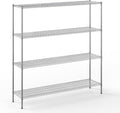 18" Deep x 72" Wide x 74" Height Wire Shelving Kit | 4-Tier | NSF Commercial Storage Rack Unit
