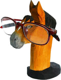 Red Dollar Handmade Wood Carved Animal Eyeglass Holder, Cute Sunglasses Display Stand, Nightstand Home Office Desk Decor, Christmas Holiday New Year Business Gift for Men Women Adults(Horse)