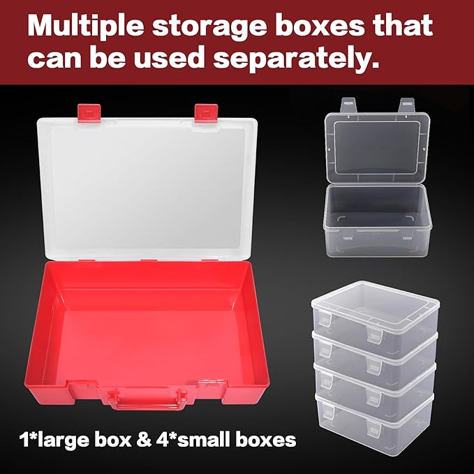 ALCYON 1600+ Baseball Card Storage Box, Sports Cards Holder Organizer Hard Plastic Display Case Compatible with Baseball/Football/for MTG/for PM for Collector (red)