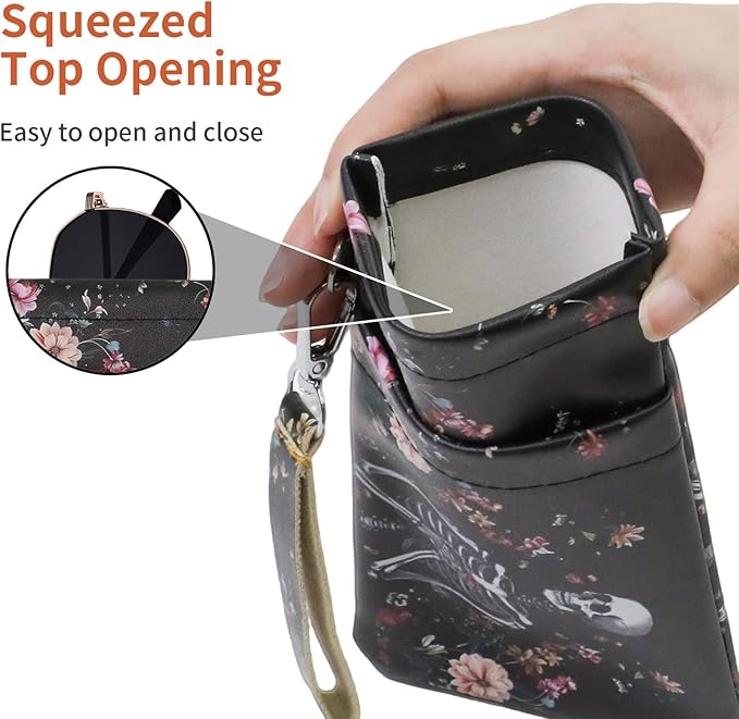 Double Eyeglass Case Soft Dual Glasses Case for Women Men Travel Squeeze Top Sunglasses Cases Eyeglasses Pouch