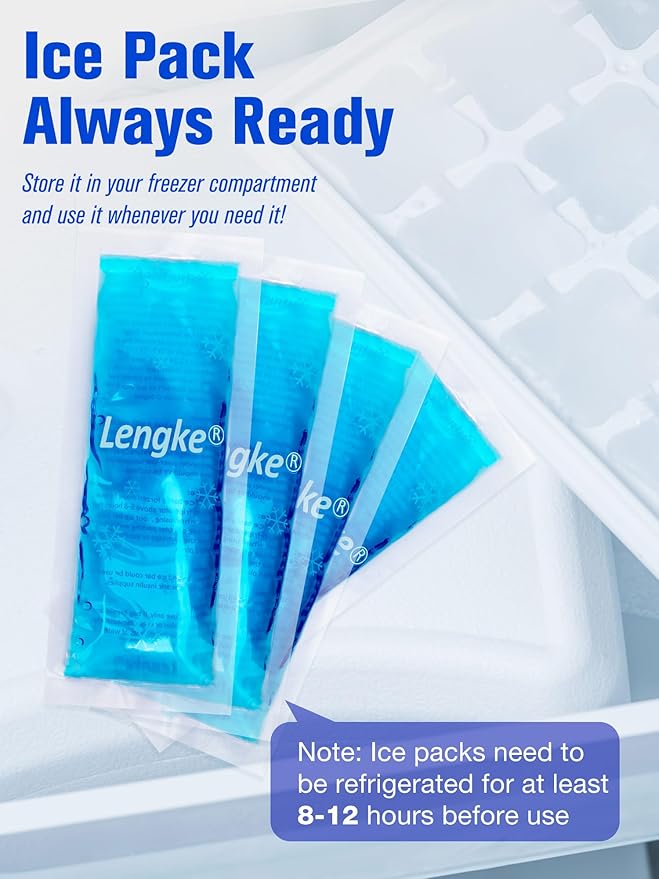 Leng Ke Gel Ice Packs for Insulin Cooler Travel Case, 4 Pack TSA Approved Ice Packs, Reusable Ice Packs, Small Ice Pack for Travel