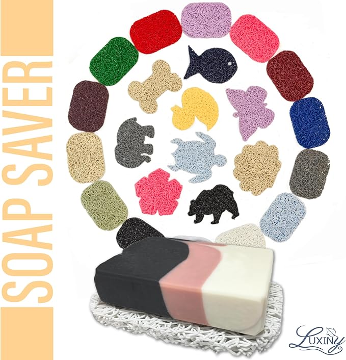 Soap Saver for bar soap, American Made by Luxiny, Lifts Soap in Soap Dishes & Shower Soap Holders -Handmade Soap Lasts Longer -Made from Plant Materials (Navy Blue)
