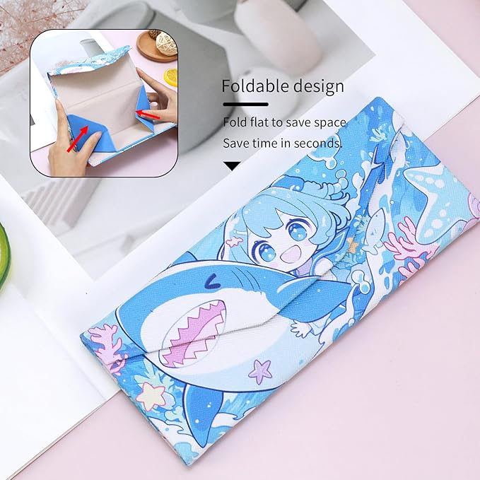 Foldable Glasses Case, Magnetic PU Leahter Sunglasses Case, Cute Hard Shell Folding Eyeglass Cases for Women Kids