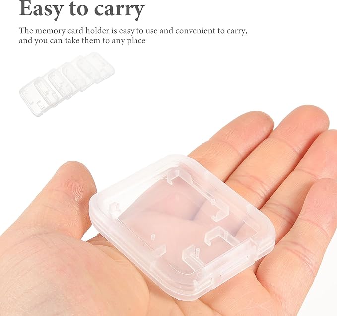 24pcs Portable Memory Card Cases Small Organizer for Secure Digital and Cards Transparent Storage Box with Lid Lightweight Protective Holder to Prevent Loss and Damage for Cameras