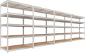 HOMEDANT 5 Tier Storage Shelves Adjustable Laminated Boltless Garage Metal Shelving Unit Heavy Duty Utility Rack Shelf Warehouse Pantry Closet Kitchen (4, (XL Deep) 48.1" W, White)