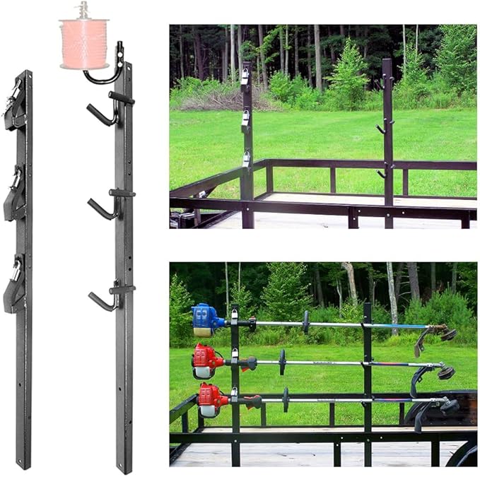 ELITEWILL 3 Place Weedeater Rack and 2 Place Backpack Blower Rack for Open Trailer