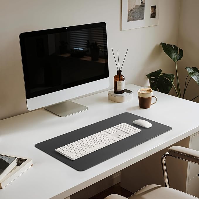 Jotsome Leather Desk Pad Mat, Non-Slip Desk Blotter Pad - Desk Protector for Office, Home, Laptop, and Desktop, Gift for The Holidays or Christmas (Black, 24" x 14")