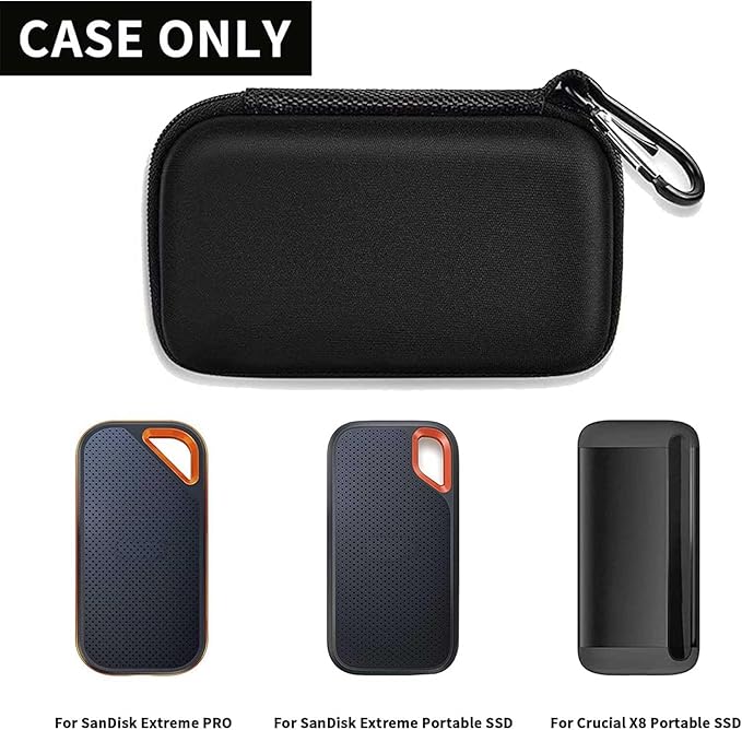 Hard Case Compatible with SanDisk Extreme PRO 500GB 1TB 2TB 4TB Portable External SSD. Carrying Travel Holder for Crucial X8 Solid State Drive (Box Only)