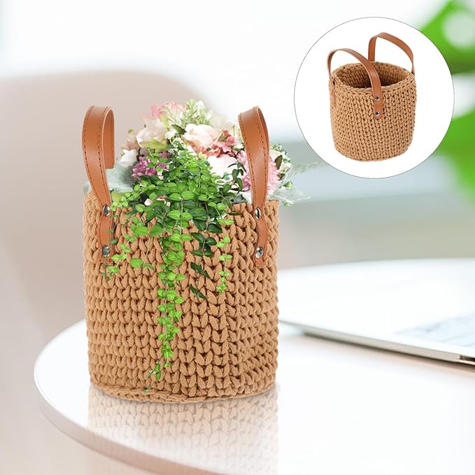DOITOOL Cotton Rope Woven Basket Sundry Storage Bin for Home Desktop Organizer Lightweight Sundries Holder for Office Cosmetics Snacks Aromatherapy Multipurpose Storage Cube for Tidy