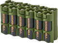 AA Battery Storage Caddy by Storacell, Military Green, Holds 12 Batteries (Not included)