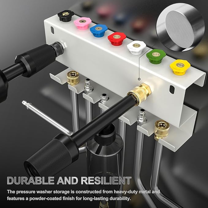 GASHER Pressure Washer Gun Holder, Wall Mount Foam Cannon Holder for Pressure Washer Gun, Fit 1/4 Inch Quick Connector