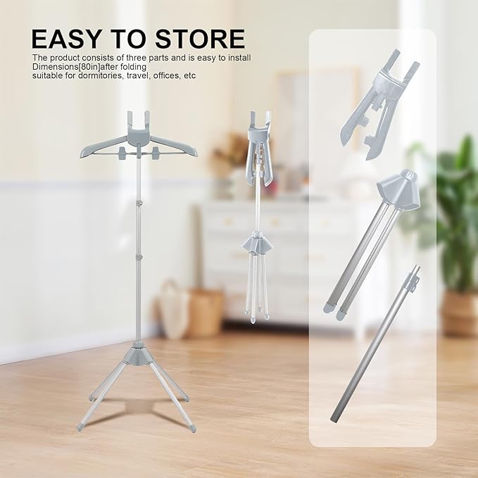 Adjustable Steamer Stand for Clothes, Portable Steamer Rack for Clothes, Steam Iron Stand (GRAY)