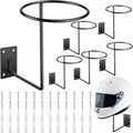 6 Pack Helmet Hanger Wall Mount Motorcycle Helmet Rack Metal Ball Holder for Basketball Volleyball Football Multifunctional Display Hook Stand for Cap Hat Wig Riding Jacket Coat