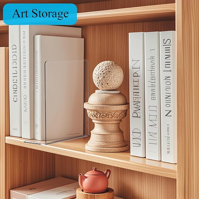 Shelf Dividers for Closet Organization: 12" Tall x 10" Deep Acrylic Closet Shelf Dividers for Clothes Sweater Purse - Free Standing Clear Separators for Shelves