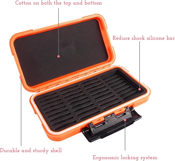 36 Slots Memory Card Case Orange with 36 Transparent Holders & 40 Writable Labels, SD Card Storage Case & Organizer for Camera Memory Cards
