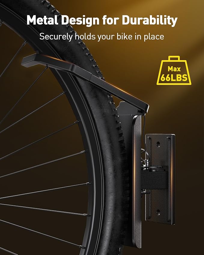 Alphamount AM Swivel Bike Wall Mount, Metal Wall Bike Rack with Durable Sleeves, Space-Saving Vertical Bike Rack with 180° Swivel for Home and Garage, Bike Storage Hanger Mount Up to 66 lbs, 2-Pack