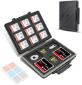 JJC 45 Slots Compact Memory Card Case Holder for SD, CFexpress Type A Type B/XQD, Micro SD/TF, CF Cards, Water-Resistant Anti-Shock Anti-Dust, Slim Memory Card Holder Organizer Storage Box with Labels