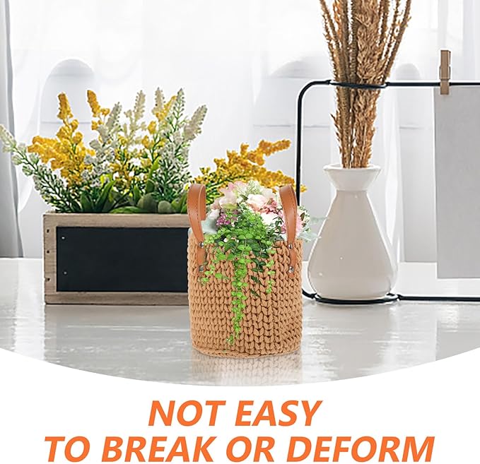 DOITOOL Cotton Rope Woven Basket Sundry Storage Bin for Home Desktop Organizer Lightweight Sundries Holder for Office Cosmetics Snacks Aromatherapy Multipurpose Storage Cube for Tidy