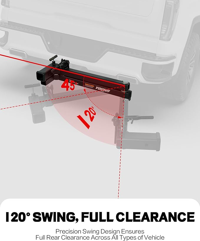 Young 250LBS Swing Away Hitch for Bike Rack and Cargo Carrier Basket, Black