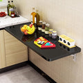 Wall Mounted Folding Wood Table, Folding Table with Heavy Duty Metal for Laundry Collapsible Shelf Brackets, Wall Mounted Desk Fold Down for Small Spaces Black 120 * 50cm/47.2”*19.7”