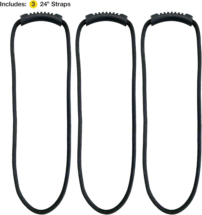 Loop-It Storage Straps by Wrap-It Storage - 24-inch (3-Pack) Black - Extension Cord Organizer, Vacuum Hose Holder, Shop Storage, Air or Water Hose Organizer for your Home, Garage, Boat, RV and More