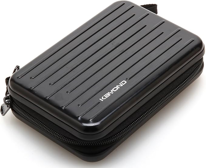 KAYOND Anti-Shock Silver Aluminium Carry Travel Protective Storage Case Bag for 2.5" Inch Portable External Hard Drive HDD USB 2.0/3.0 (Black)