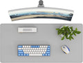 DAWNTREES Desk Mat Protector,PU Leather Desk Pad,Non Slip, Large Mouse Pad and Keyboard Mat, Waterproof Writing Pad for Office and Home (Light Gray)