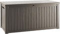 180 Gallon Resin Deck Box, Waterproof Outdoor Storage Box for Patio Furniture, Garden Tools, and Pool Accessories, Lockable UV-Resistant Storage Bin Bench Cabinet for Outside, Grey