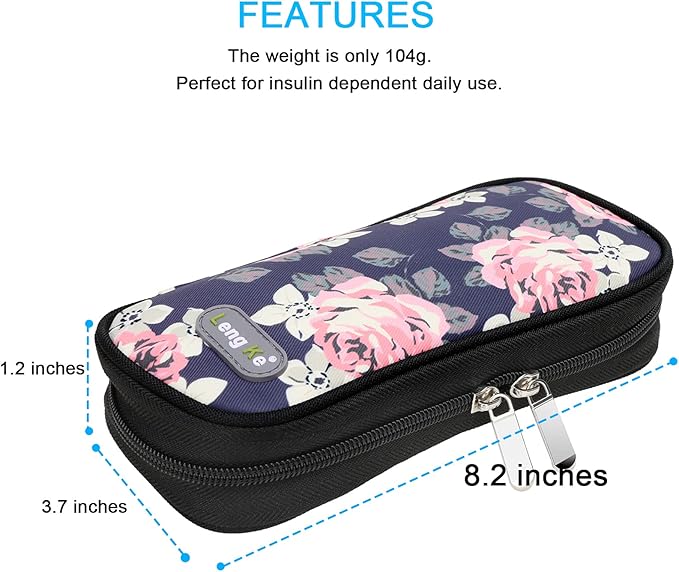 YOUSHARES Insulin Cooler Travel Case - Portable Refrigerated Medicine Case for Insulin Pen, Medication and Diabetic Supplies with 2 TSA Approved Ice Pack