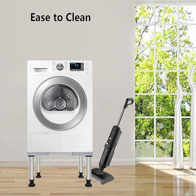 Mini Fridge Stand, Universal Adjustable Washing Machine Stand with 4 Stainless Steel Feet (11"-12.6" Height), Multi-Functional Refrigerator Stand Base Suitable for Washer, Refrigerators, Dryer, 1Pack