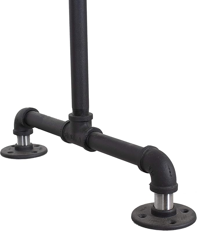 William Roberts Vintage Industrial Heavy Duty Hanging Rod Garment Rolling Closet Organizer Rack (48 in., Flange Feet)