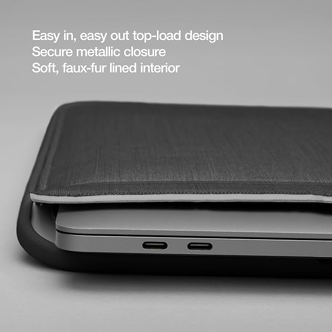 Incase ICON Sleeve with Woolenex - MacBook Air 13 inch Case - 2025, 2024, 2023, 2022, M4, M3, M2 - Fitted MacBook Case, Laptop Sleeve, Hard Cover, Durable, Lightweight - Graphite