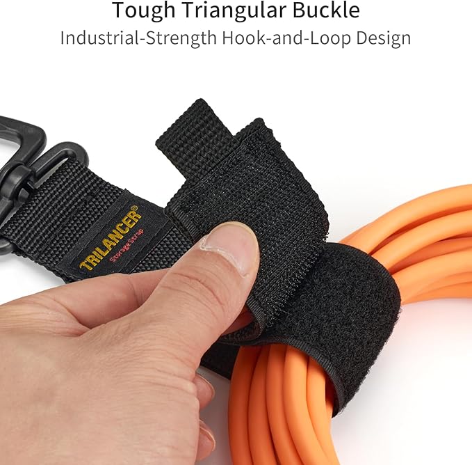 Extension Cord Organizer and Hanger (6-Pack), Trilancer Hook-and-Loop Storage Straps with Triangular Buckle to Hang on Walls for Cables, Wires, Rope, Hoses, Organization for Home, Garage or Workshop