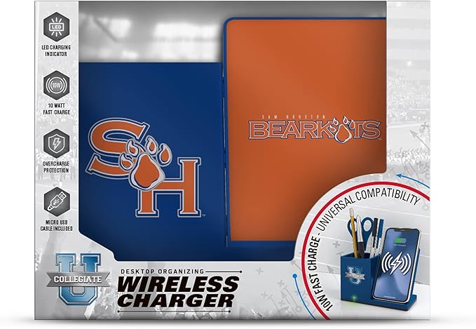 SOAR NCAA Unisex Cell Phone Wireless Charging Stand and Desktop Organizer