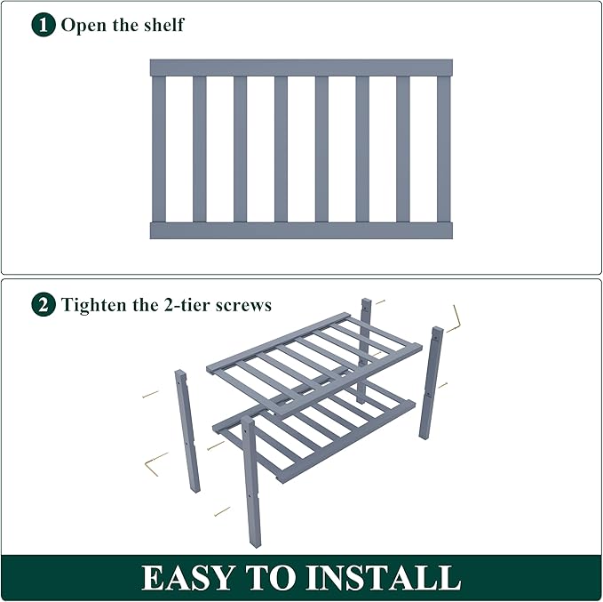 Smiry Bamboo Shoe Rack for Closet, 2 Tier Small Wooden Stackable Shoe Organizer, Free Standing Shoes Storage Shelf for Entryway, Front Door Entrance, Grey