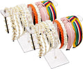 Bigfety Acrylic Headband Holder, 2 Pack Clear Headband Organizer Stand, Hair Accessories Storage