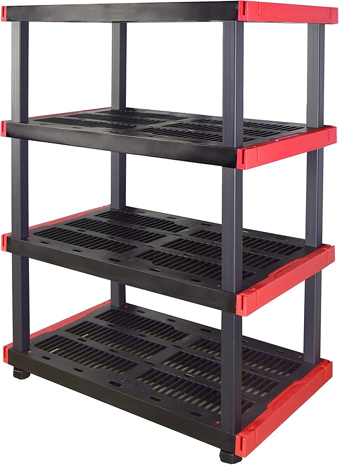 CX Craftsman, 4-Tier Highly Durable Storage Rack, 200lbs/shelf, (55H x 40W x 24D), Interlocking Shelving Unit and Weather-Resistant Design, American Made Garage Shelf