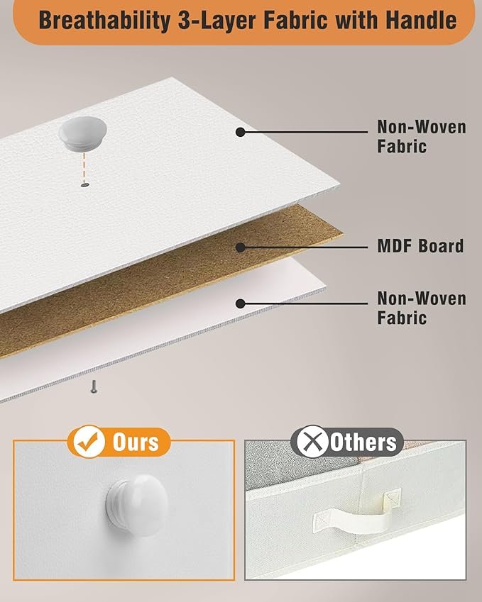 Narrow Dresser for Bedroom, Fabric Tall Dresser & Chests of Drawers with 4 Drawers, Vertical Organizer Storage Tower Unit for Bedroom, Hallway, Entryway White