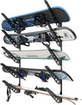 Snowboard Wall Racks, Adjustable Storage Rack for Ski, Surfboard, Wakeboard, Snowboard Wall Mount Display, White/Black